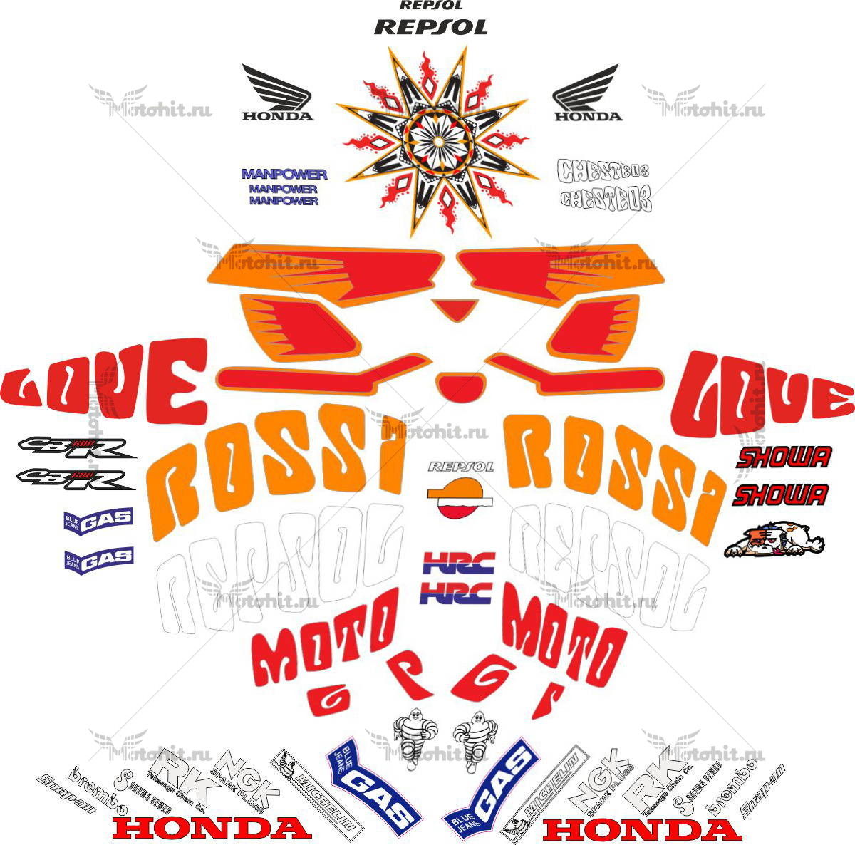 Decals for Honda CBR-600-RR 2003-2004 ROSSI