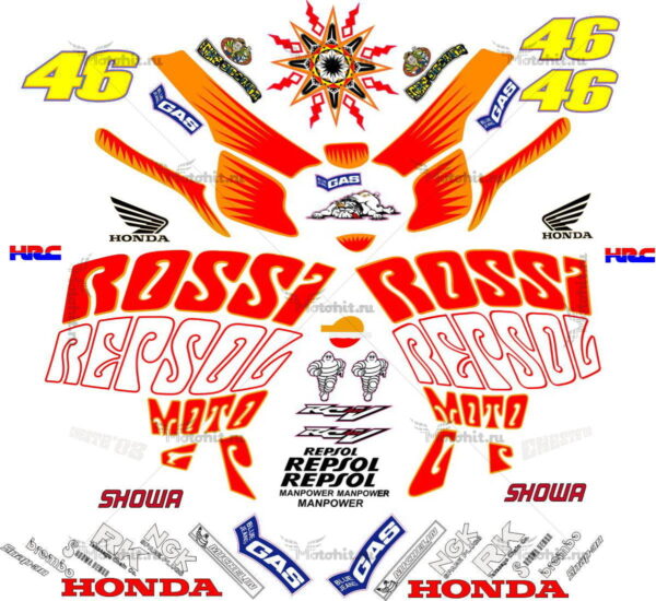 Decals for Honda CBR-600-RR 2003-2004 ROSSI-2
