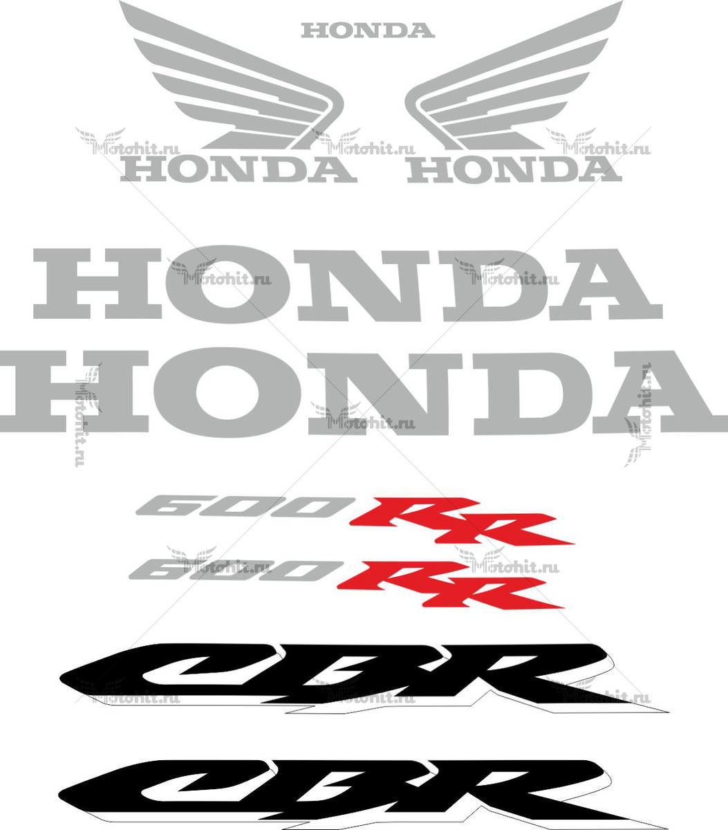 Decals for Honda CBR-600-RR 2003-2004 TXT