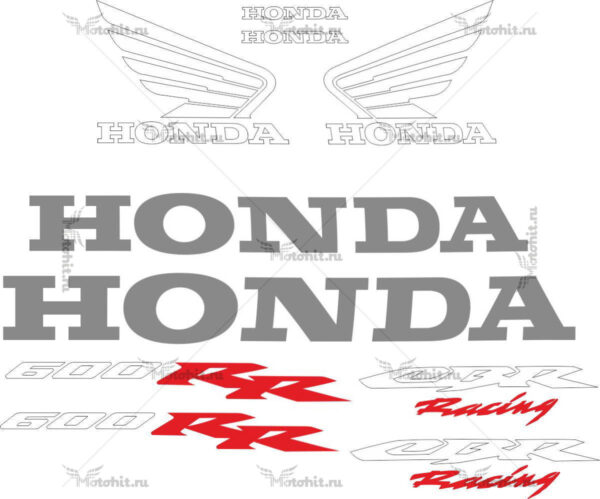 Decals for Honda CBR-600-RR 2006 BLACK-OR-WHITE