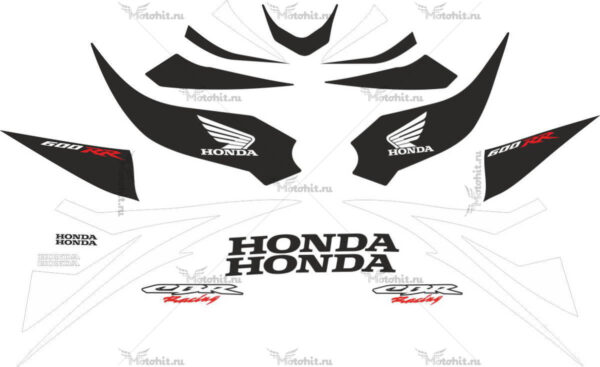 Decals for Honda CBR-600-RR 2007 SILVER-BLACK