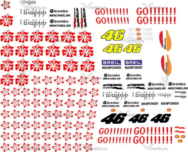 Decals for Honda CBR-600-RR GO-!!!!!!!!!