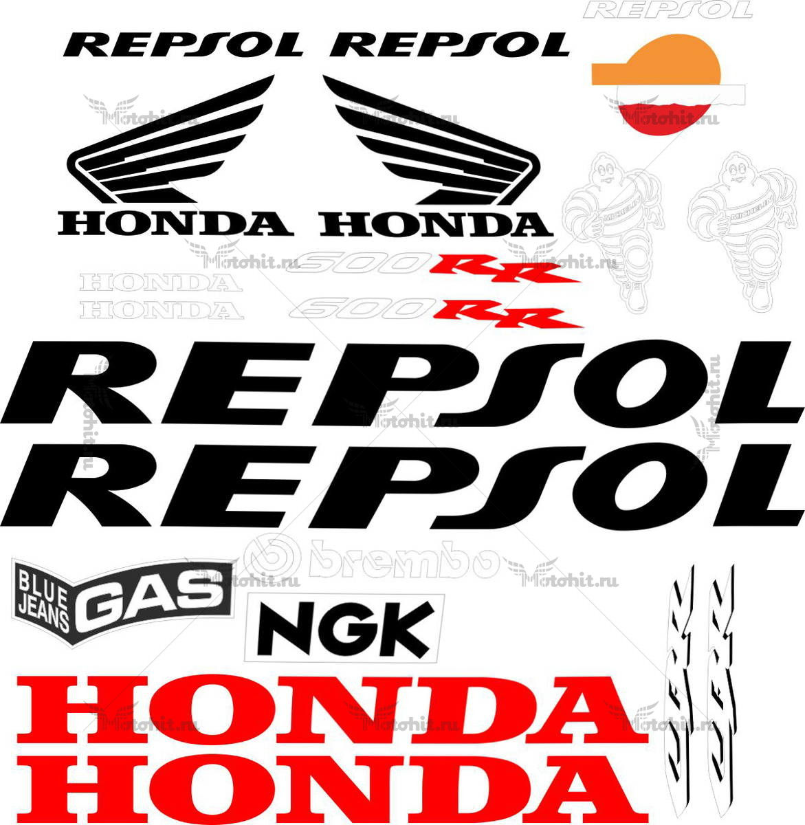 Decals for Honda CBR-600-RR REPSOL-TXT