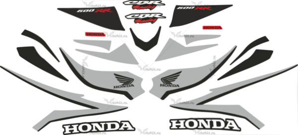 Decals for HONDA CBR-600-RR 2007 BLACK-SILVER