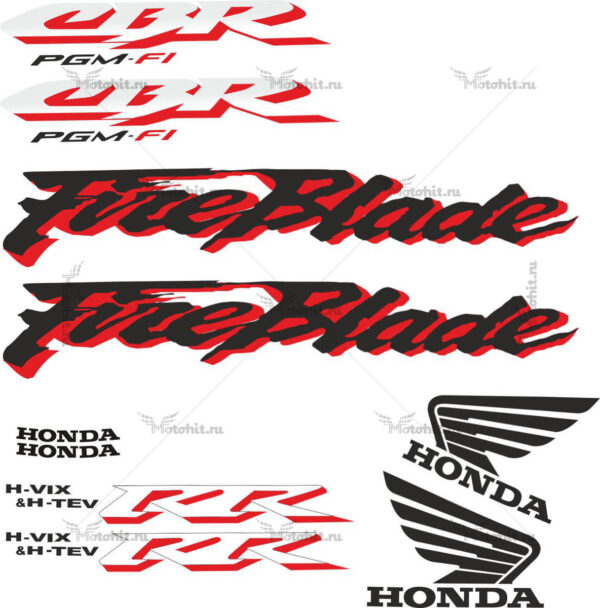 Decals for Honda CBR-900-RR 2001 LIGHT-SILVER