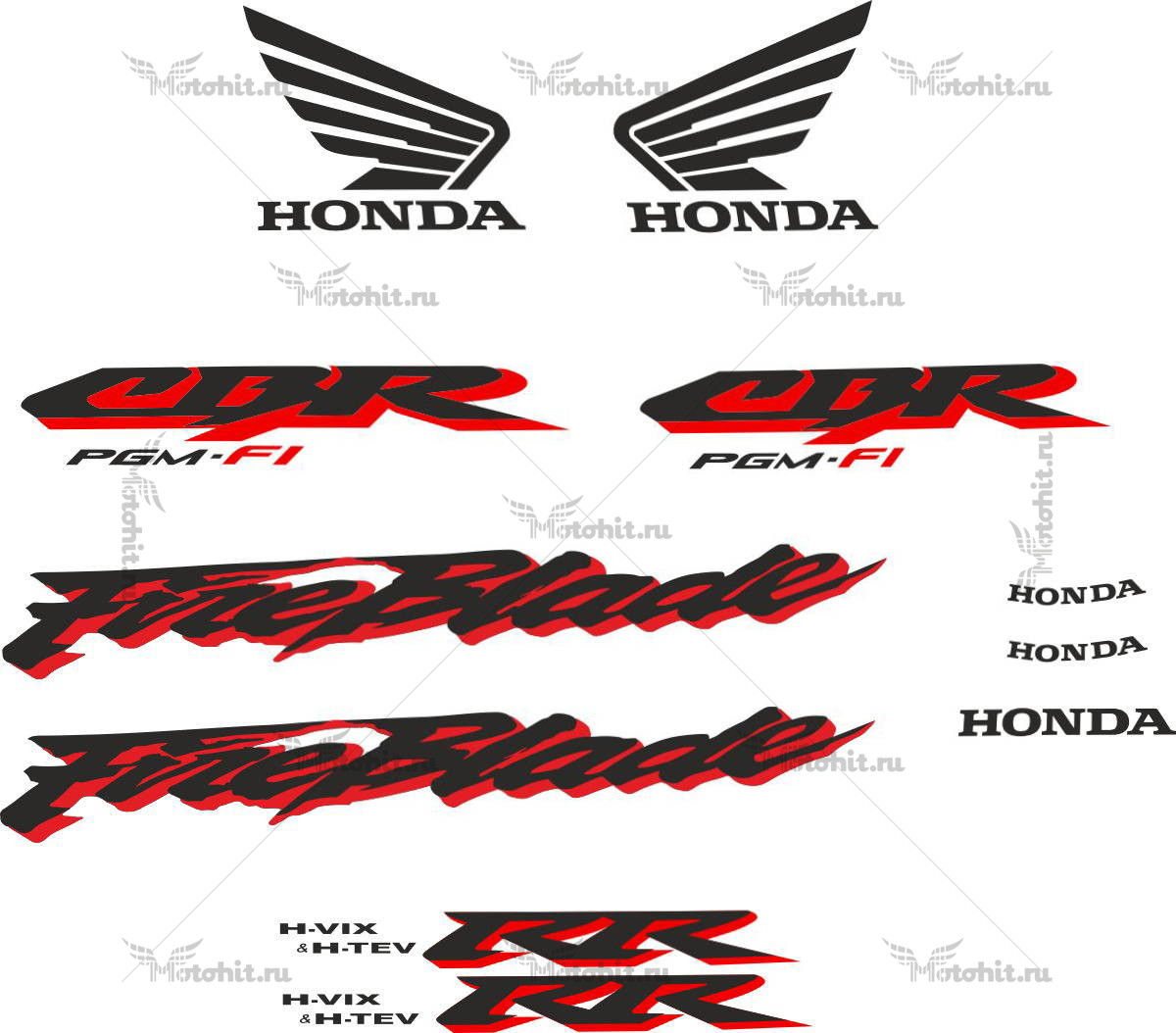 Decals for Honda CBR-900-RR 2001 SILVER
