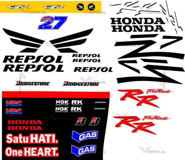 Decals for Honda CBR-954 REPSOL-STONER