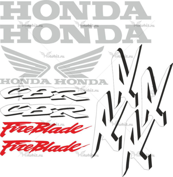 Decals for Honda CBR-1000-RR 2002 FIREBLADE-WHITE
