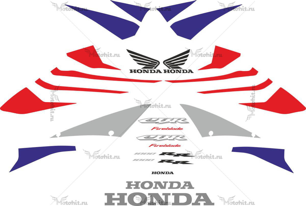Decals for Honda CBR-1000-RR 2004-2005 FOR-RED