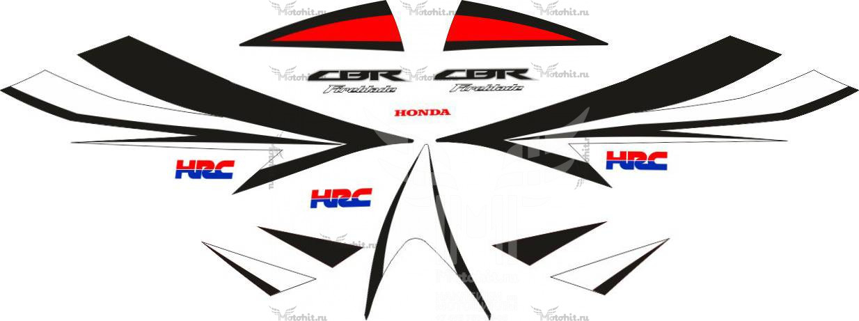 Decals for Honda CBR-1000-RR 2012-2016 HRC Black