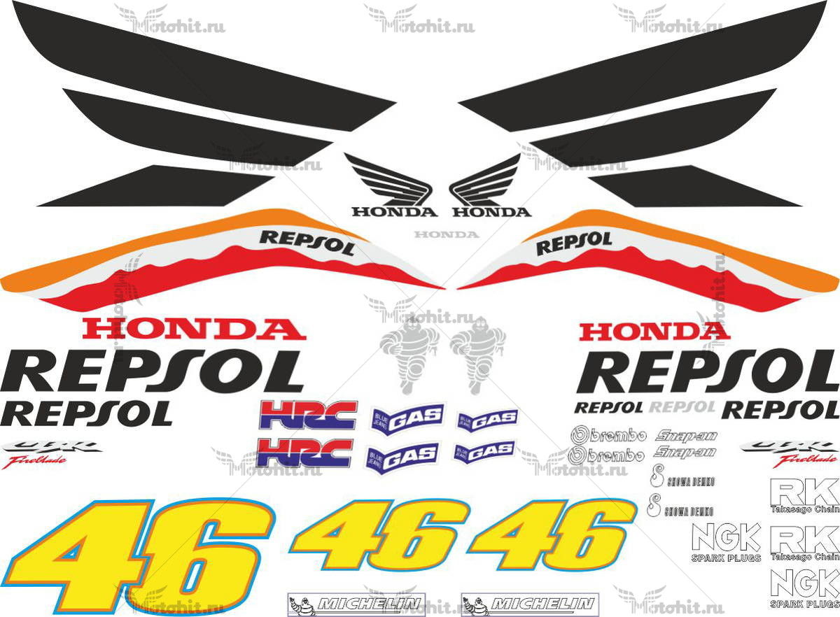 Decals for Honda CBR-1000-RR 2007 REPSOL-2