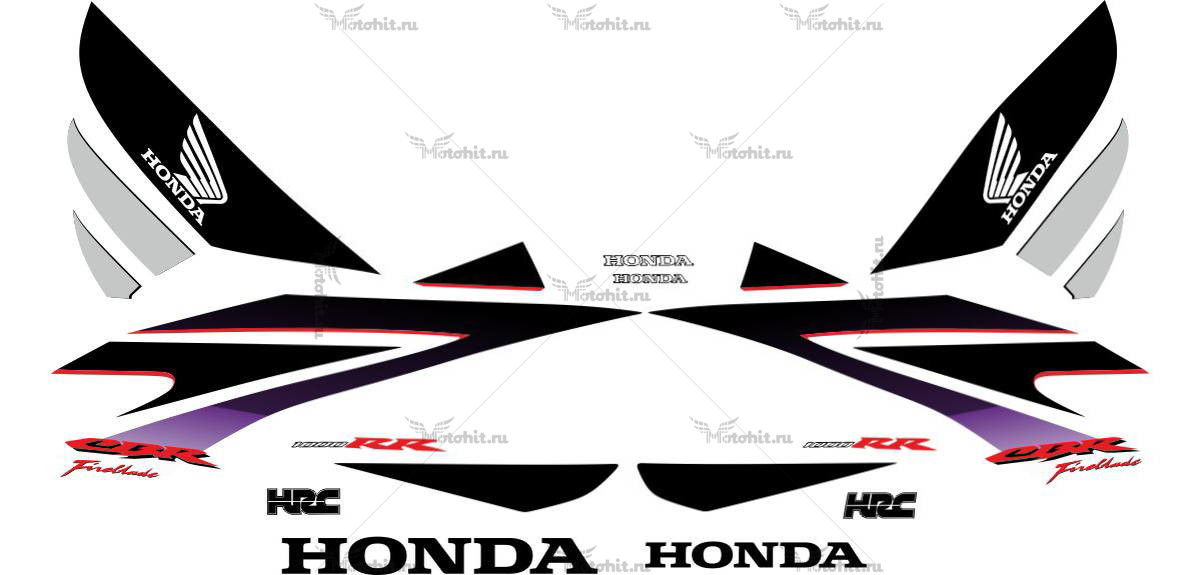Decals for Honda CBR-1000-RR 2007 ROSSO
