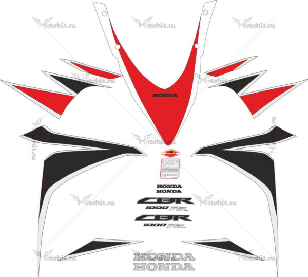 Decals for Honda CBR-1000-RR 2010-2011 BLACK-RED