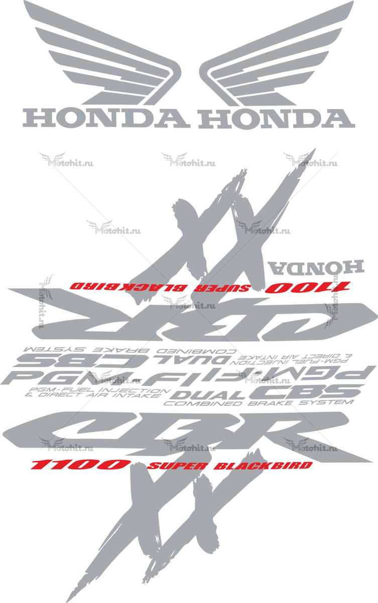 Decals for Honda CBR-1100-XX 1997-2000