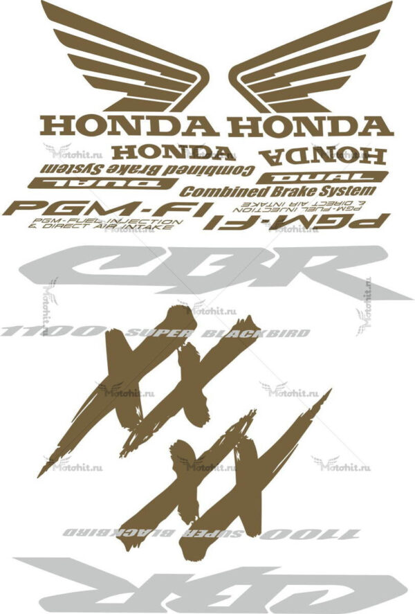 Decals for Honda CBR-1100-XX 1997-2004 GOLD