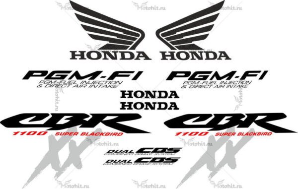 Decals for Honda CBR-1100-XX 2000 BLACKBIRD