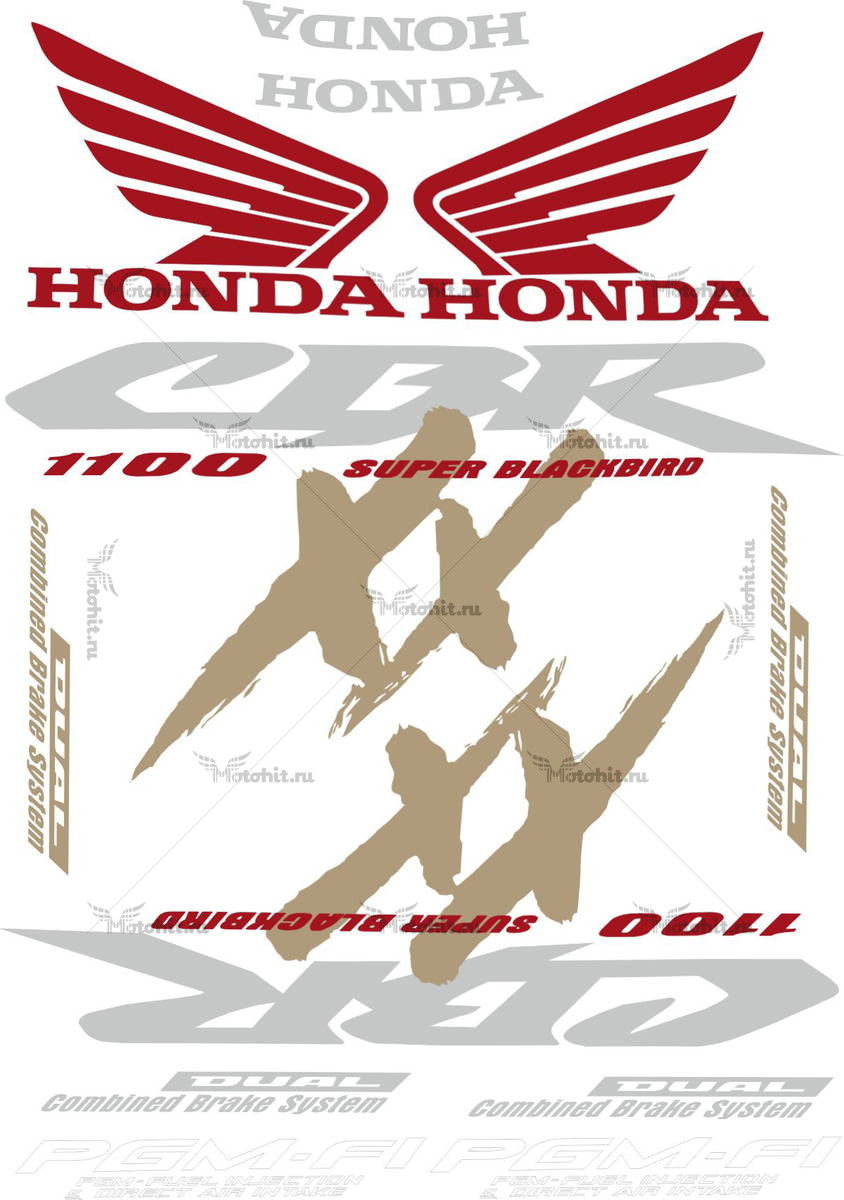 Decals for Honda CBR-1100-XX 2001-2005
