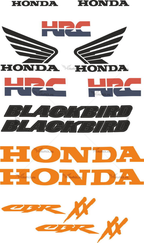 Decals for Honda CBR-1100-XX BLACKBIRD-HRC
