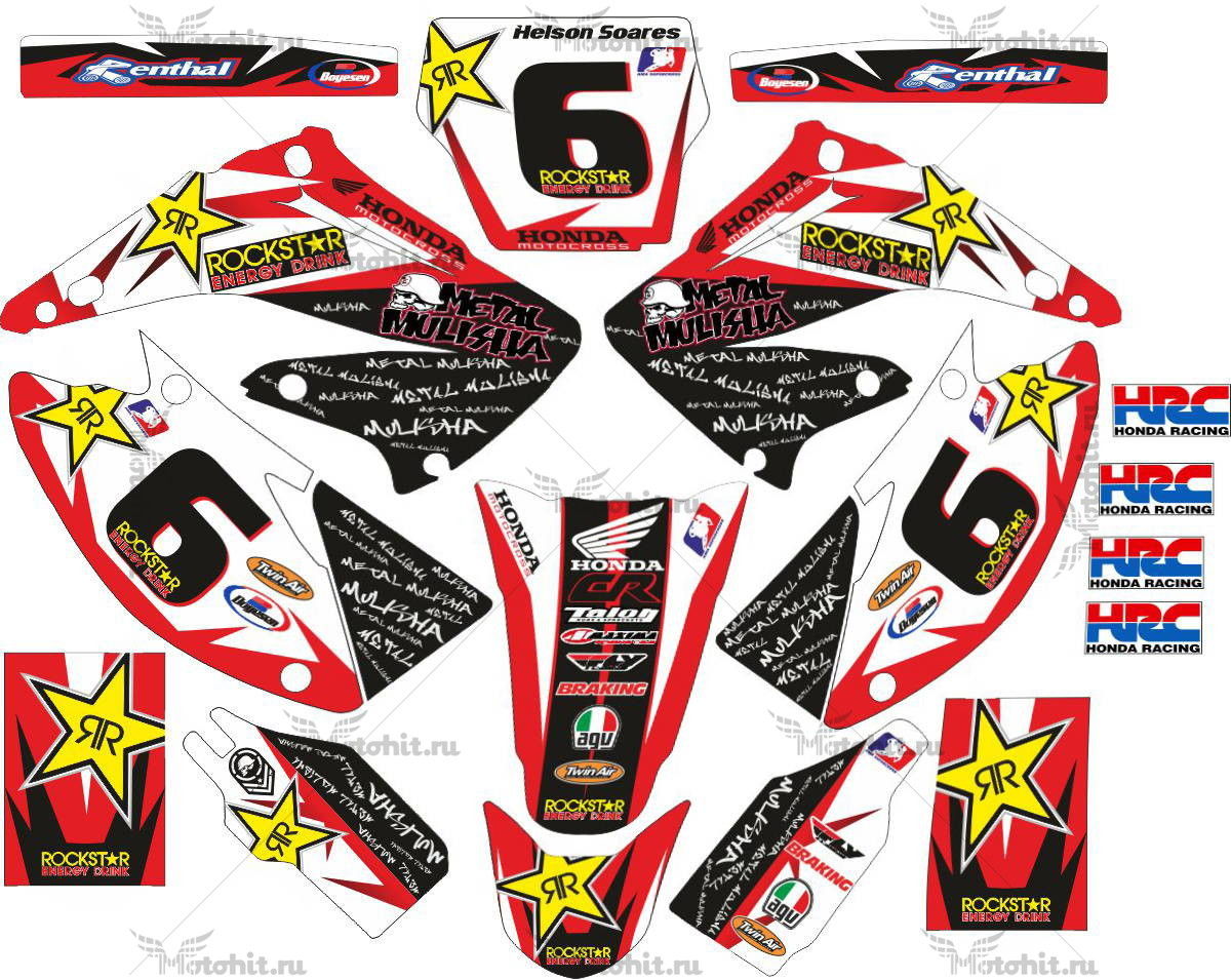 Decals for Honda CR-125 CR-250 2002-2007