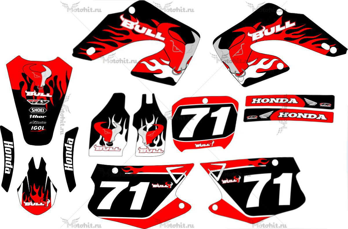 Decals for Honda CR-125 CR-250 2000-2001 BULL
