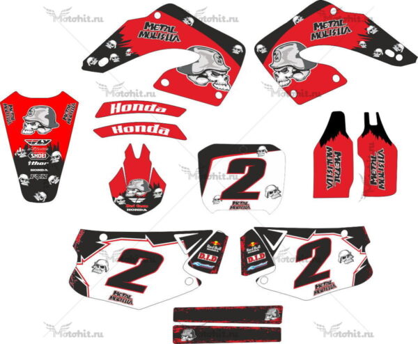 Decals for Honda CR-125 CR-250 2000-2001 MULISHA-KUBICEK