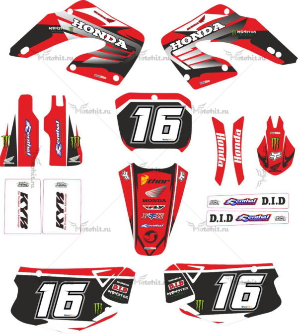Decals for Honda CR-250 2000-2001 KRASULA-FIN