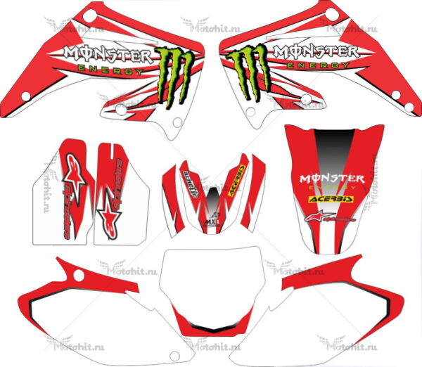 Decals for Honda CR-250 2002-2007 RED-MONSTER