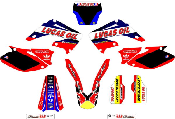 Decals for HONDA CR-125 2002-2007-LUCAS-OIL