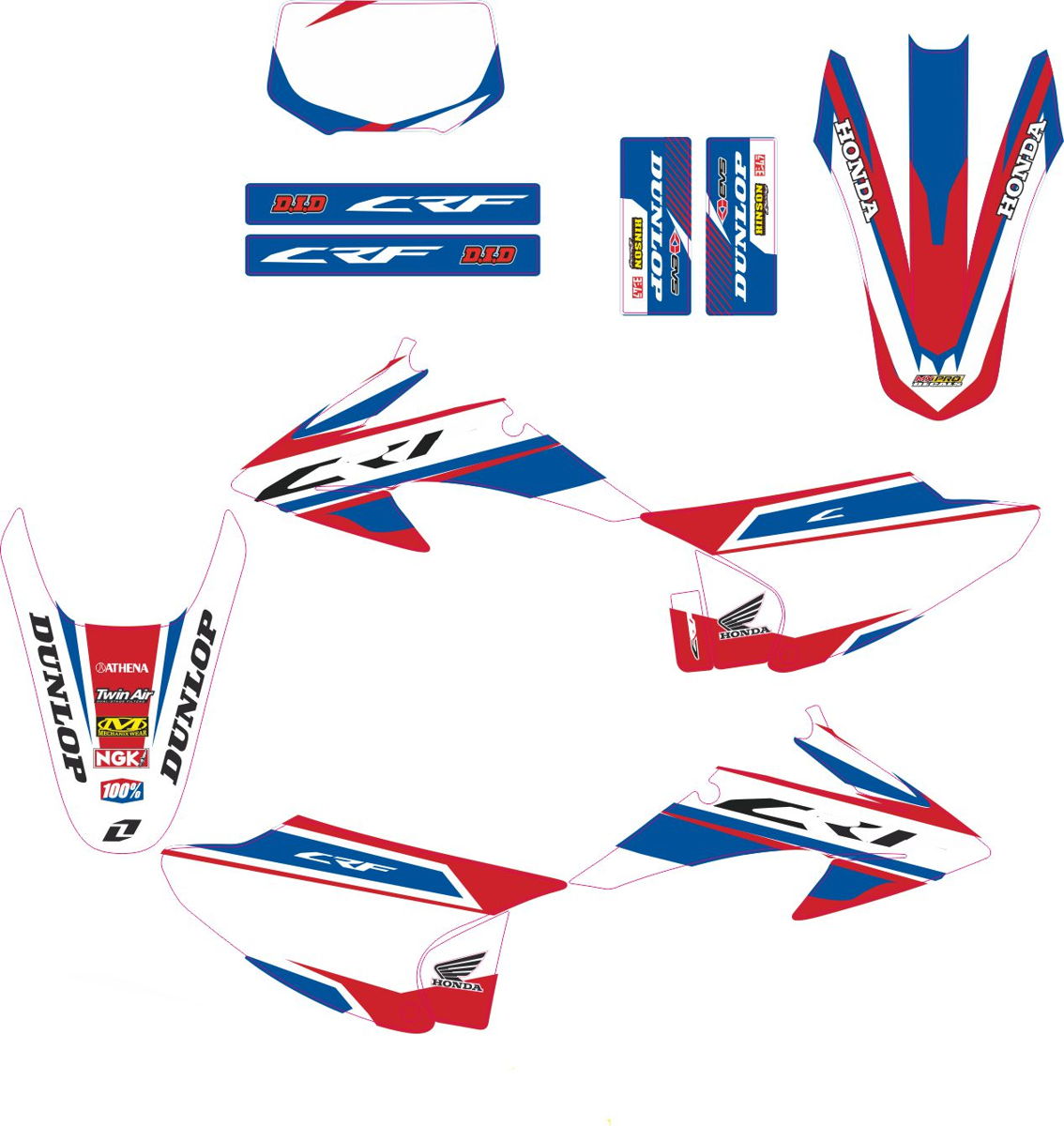 Decals for HONDA CRF-150-230 2008-2012 ORIG-BLUE
