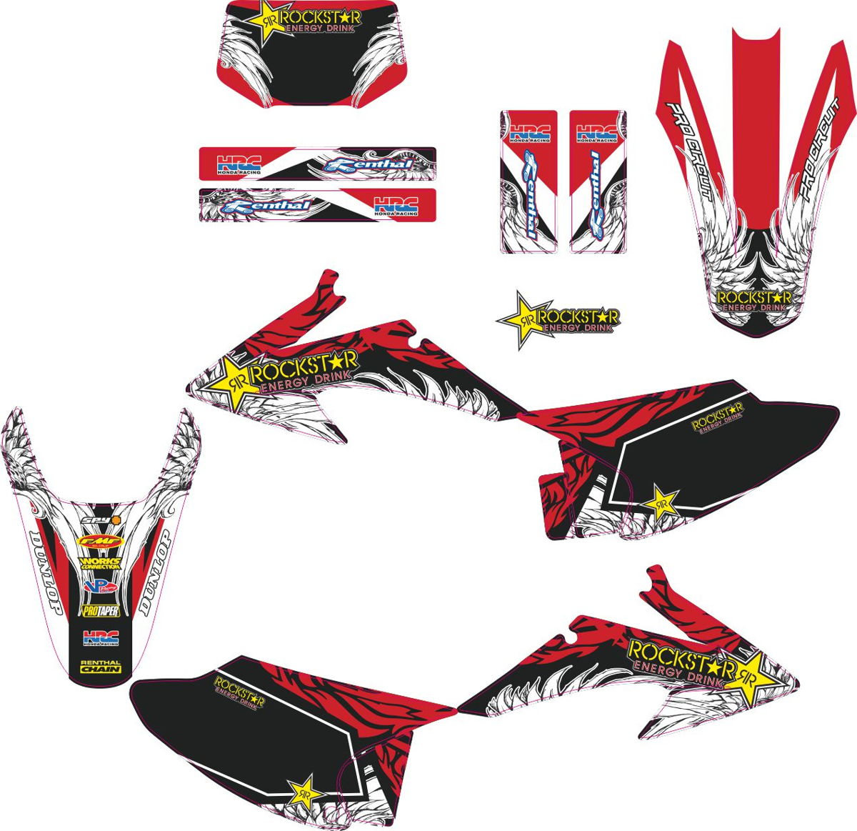 Decals for HONDA CRF-150-230 2008-2012 ROCKSTAR