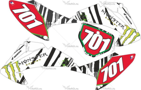 Decals for Honda CRF-230 2007 MONSTER-BRANCA