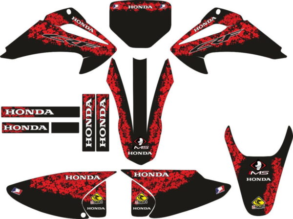 Decals for HONDA CRF-230R 2003-2007 BLACK-RED