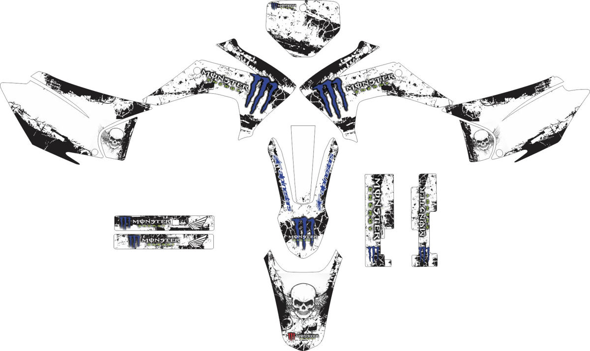 Decals for HONDA CRF-230R 2015-2017 BLACK-MONSTER