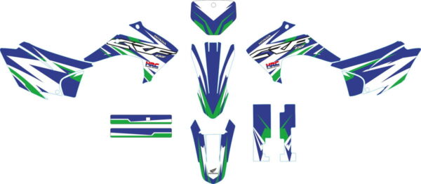 Decals for HONDA CRF-230R 2015-2017 BLUE-GREEN