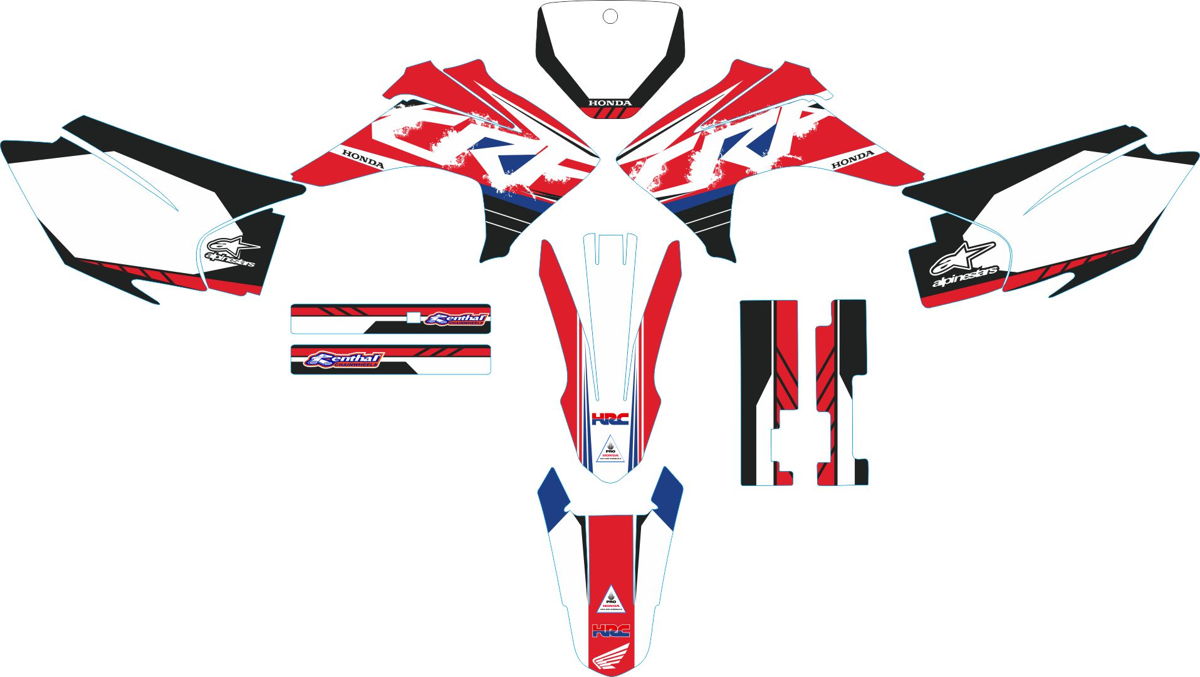 Decals for HONDA CRF-230R 2015-2017 RED-3