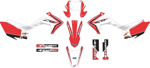 Decals for HONDA CRF-230R 2015-2017 WHITE-RED