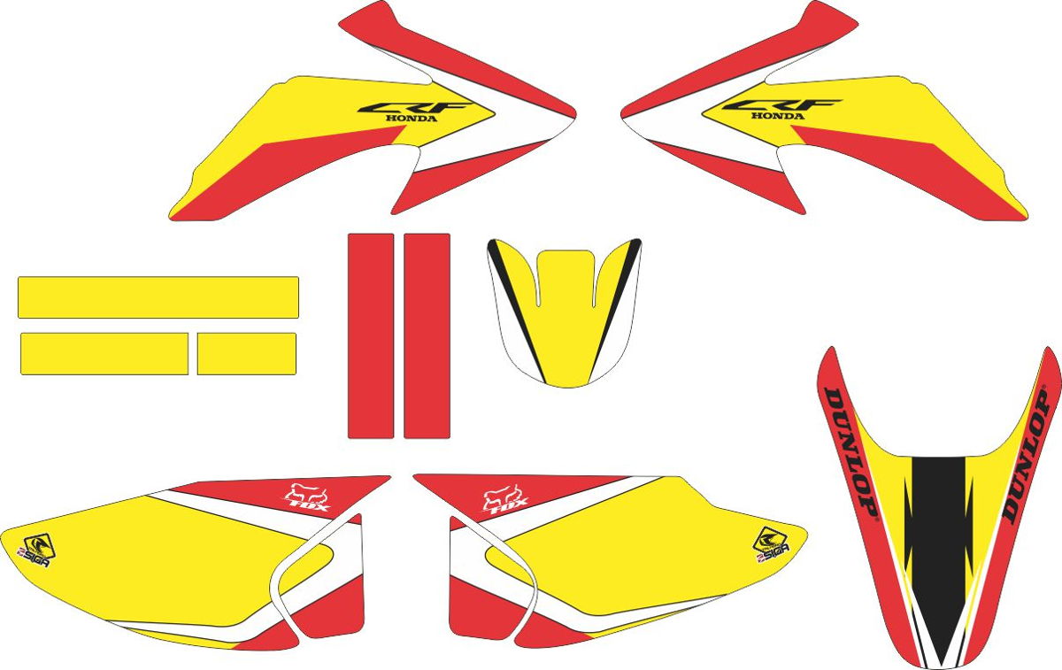 Decals for HONDA CRF-230R-X 2003-2008 YELLOW