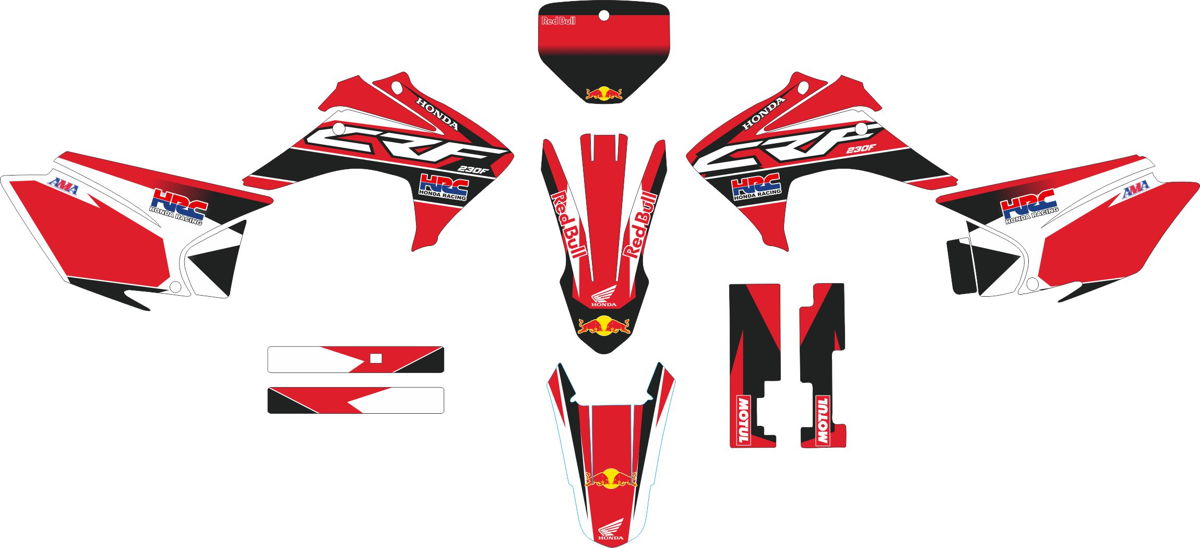 Decals for HONDA CRF-230X 2015-2017 RED