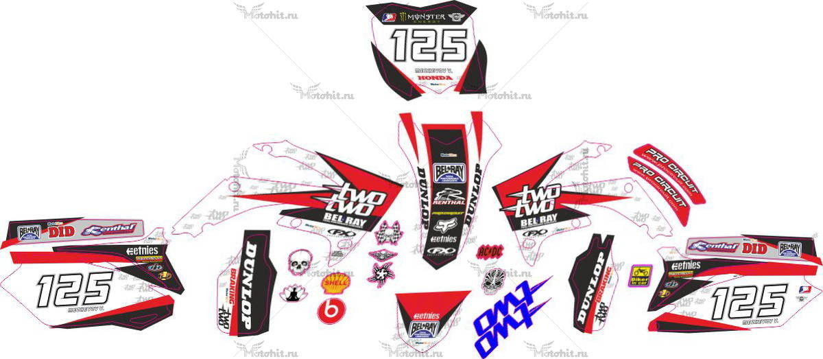 Decals for Honda CRF-250 2010-2013 CRF-450 2009-2012 22 two two