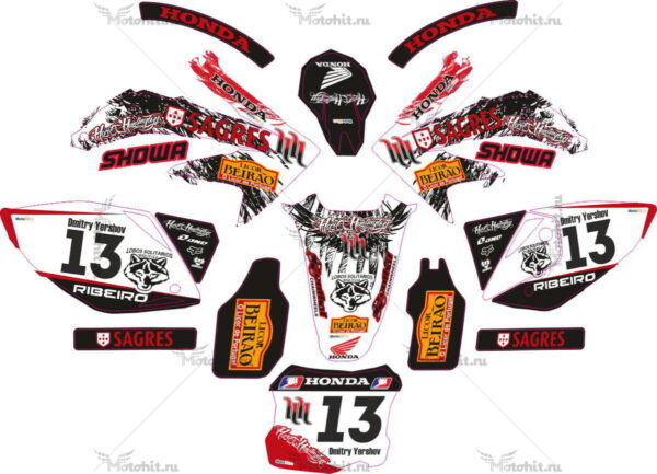 Decals for HONDA CRF-250 2004-2009 CRF-450 2005-2008 SAGRES