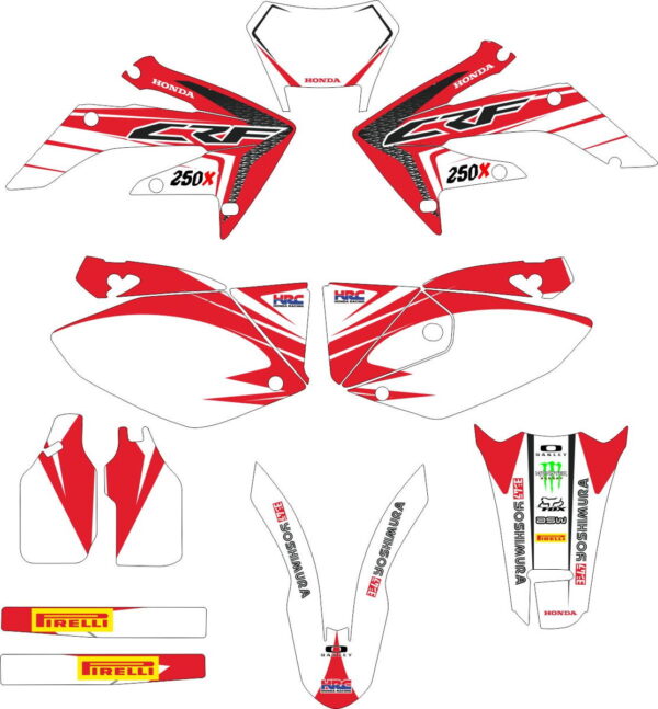 Decals for HONDA CRF-250X 2004-2009 CRF-450X 2005-2008 15