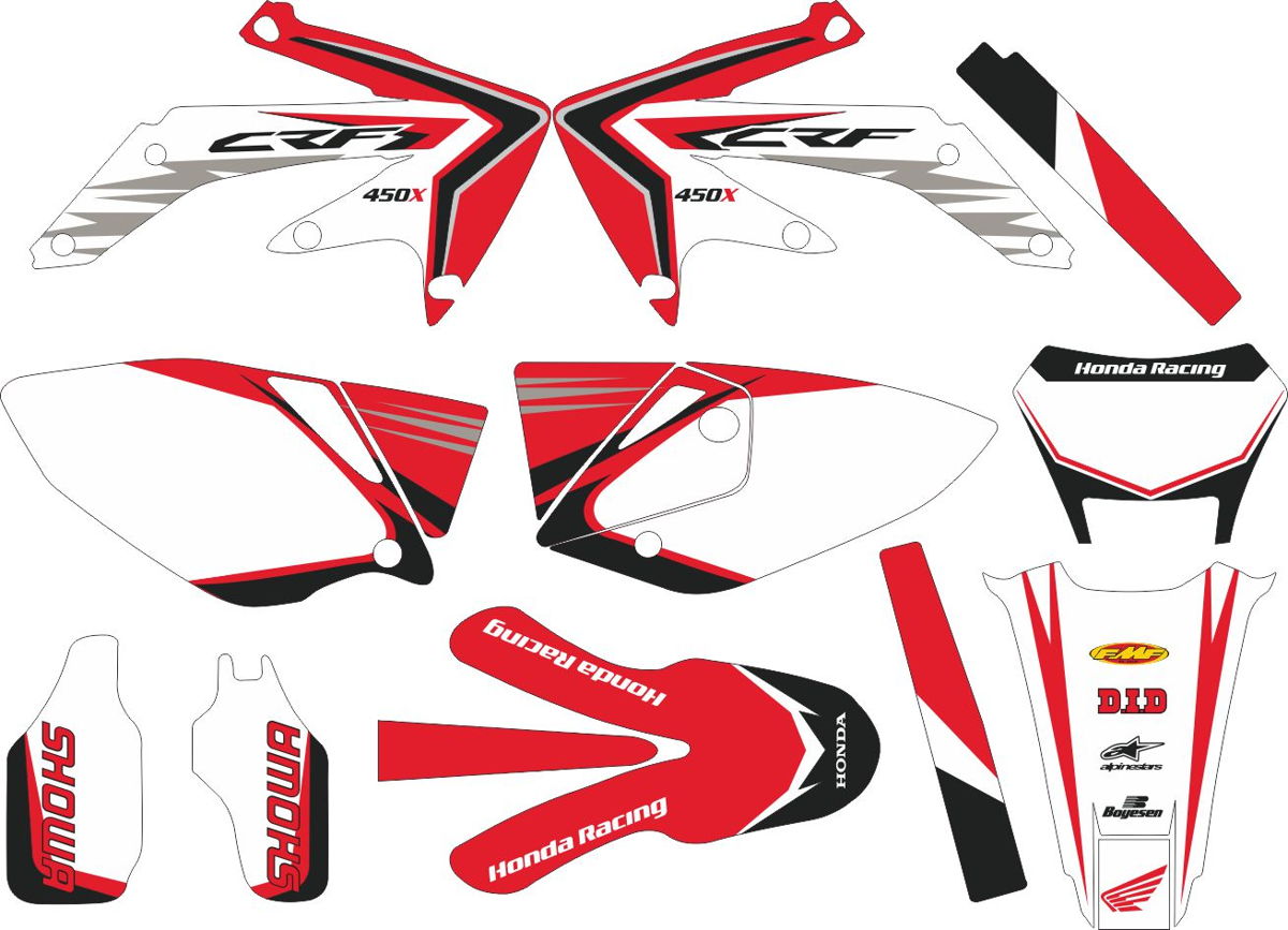 Decals for HONDA CRF-250X 2004-2009 CRF-450X 2005-2008 17