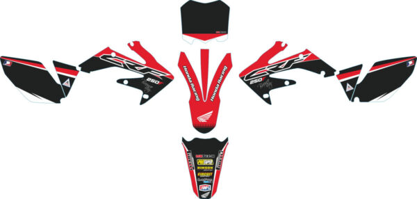 Decals for HONDA CRF-250 2004-2009 CRF-450 2005-2008-BLACK-RED