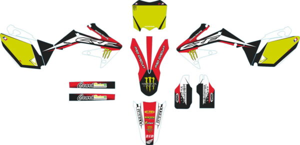 Decals for HONDA CRF-250 2004-2009 CRF-450 2005-2008-GREEN-BLACK