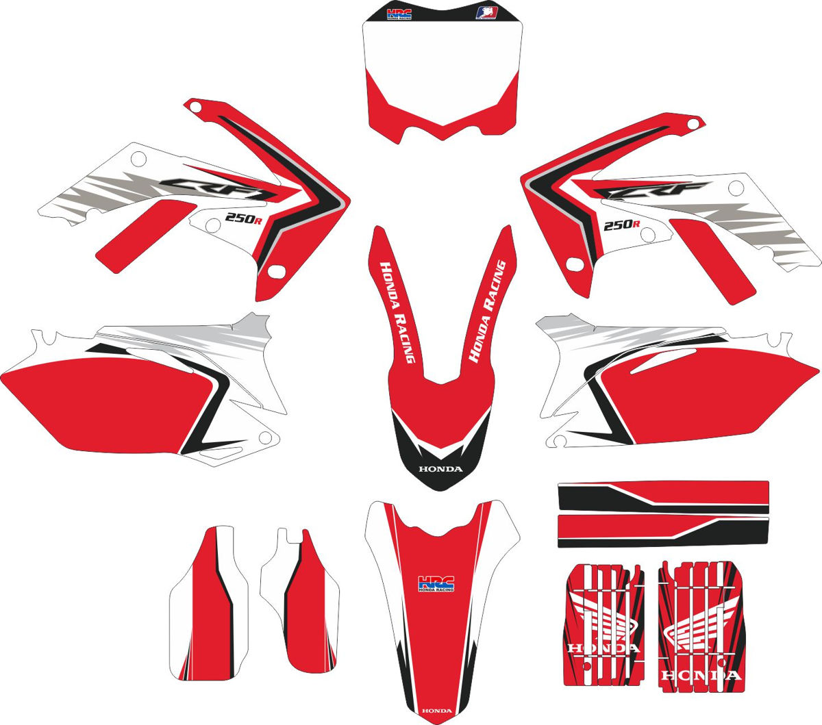 Decals for HONDA CRF-250 2010-2013 CRF-450 2009-2012 4