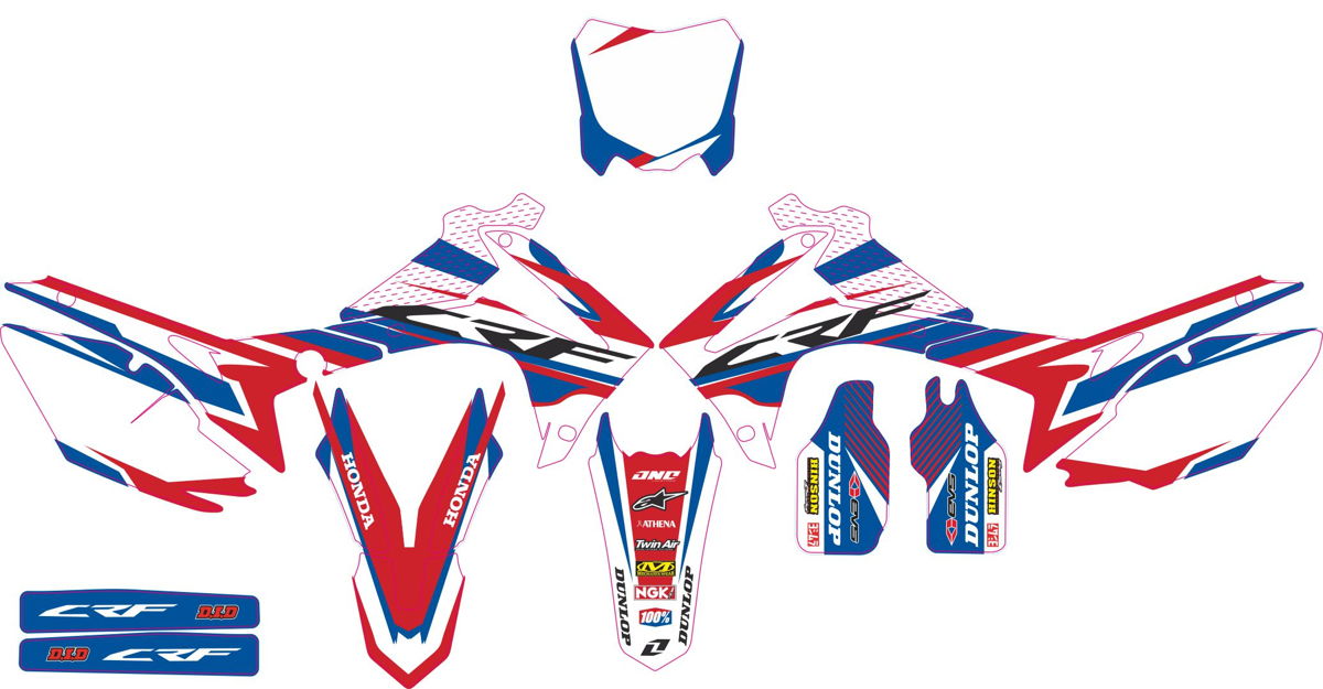 Decals for HONDA CRF-250 2014-2017 CRF-450 2013-2016-OEM-BLUE