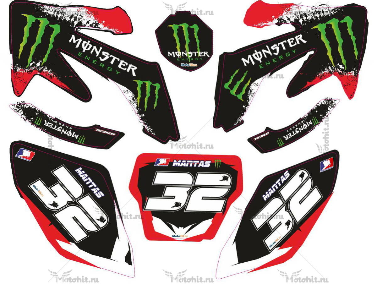 Decals for HONDA-CRF-250-2004-2009-CRF-450-2005-2008 MONSTER