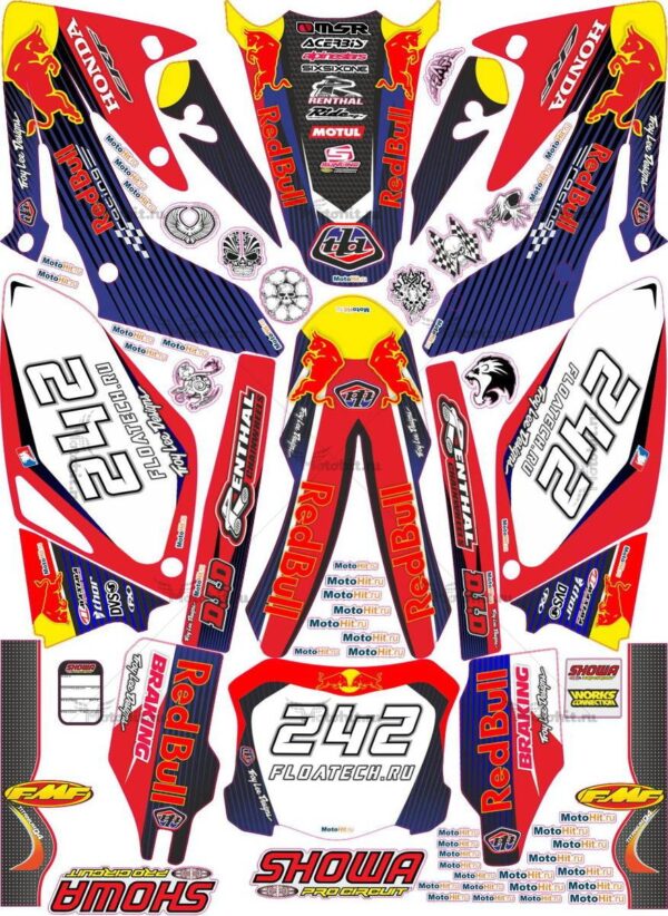 Decals for HONDA CRF-250 2004-2009 CRF-450 2005-2008 1