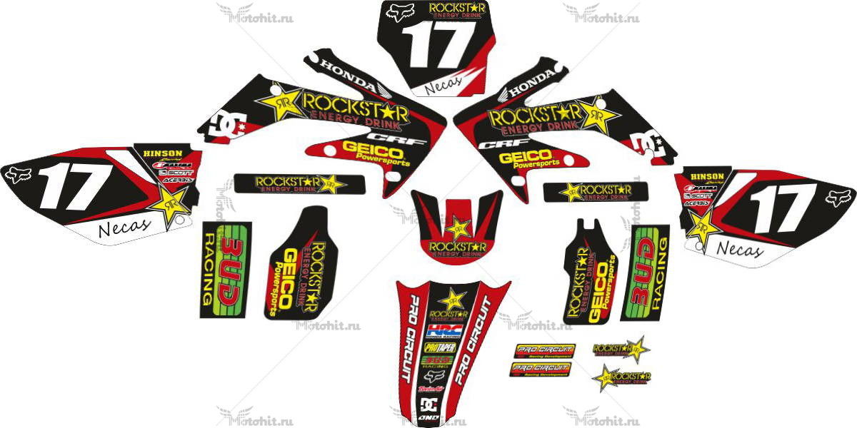 Decals for Honda CRF-250 2004-2009 CRF-450 2005-2008 MONSTER