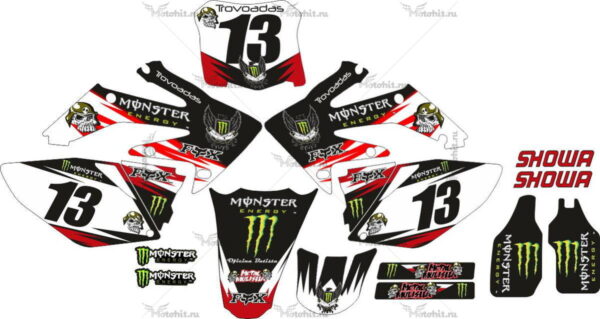 Decals for Honda CRF-250 2004-2009 CRF-450 2005-2008 MONSTER-FOX